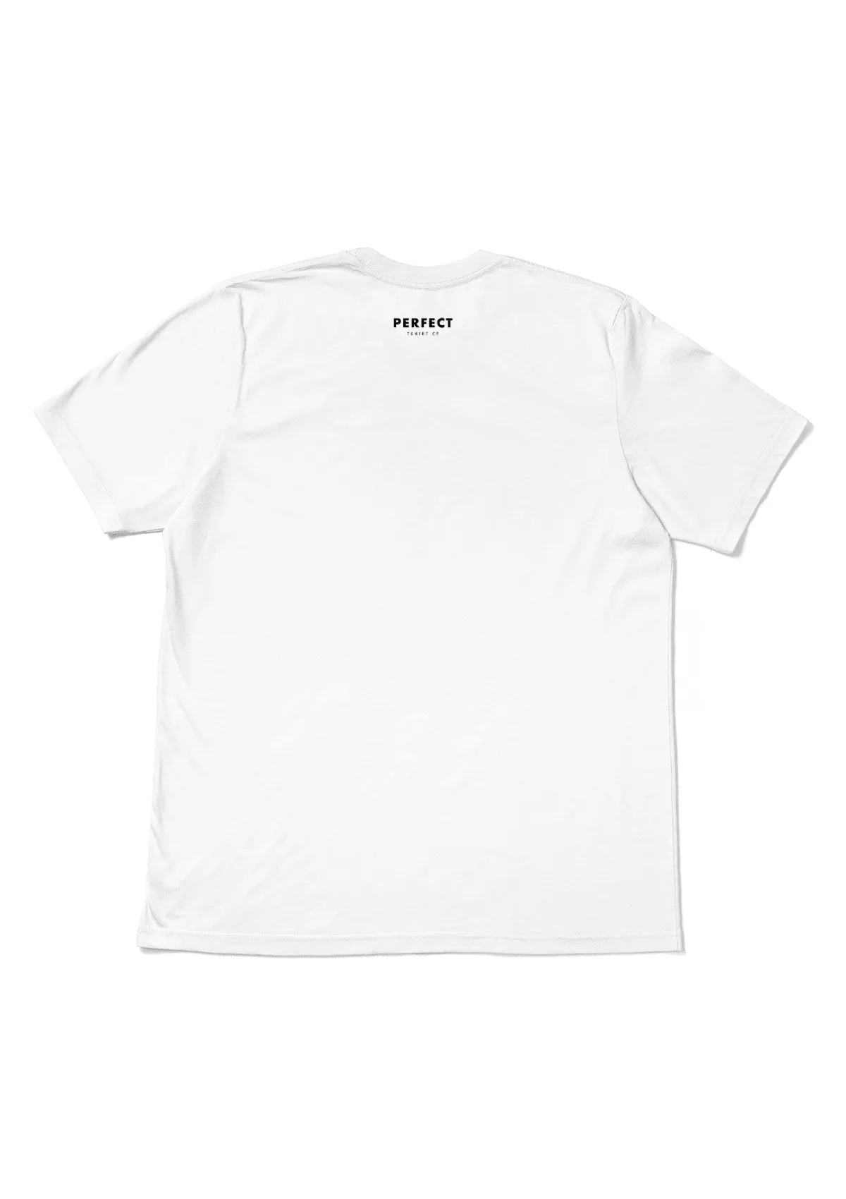 100% Perfect - Powered by God Unisex White T-Shirt with Black Print