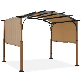 10x10/10x12 Outdoor Retractable Pergola Canopy Patio Metal Garden Gazebo