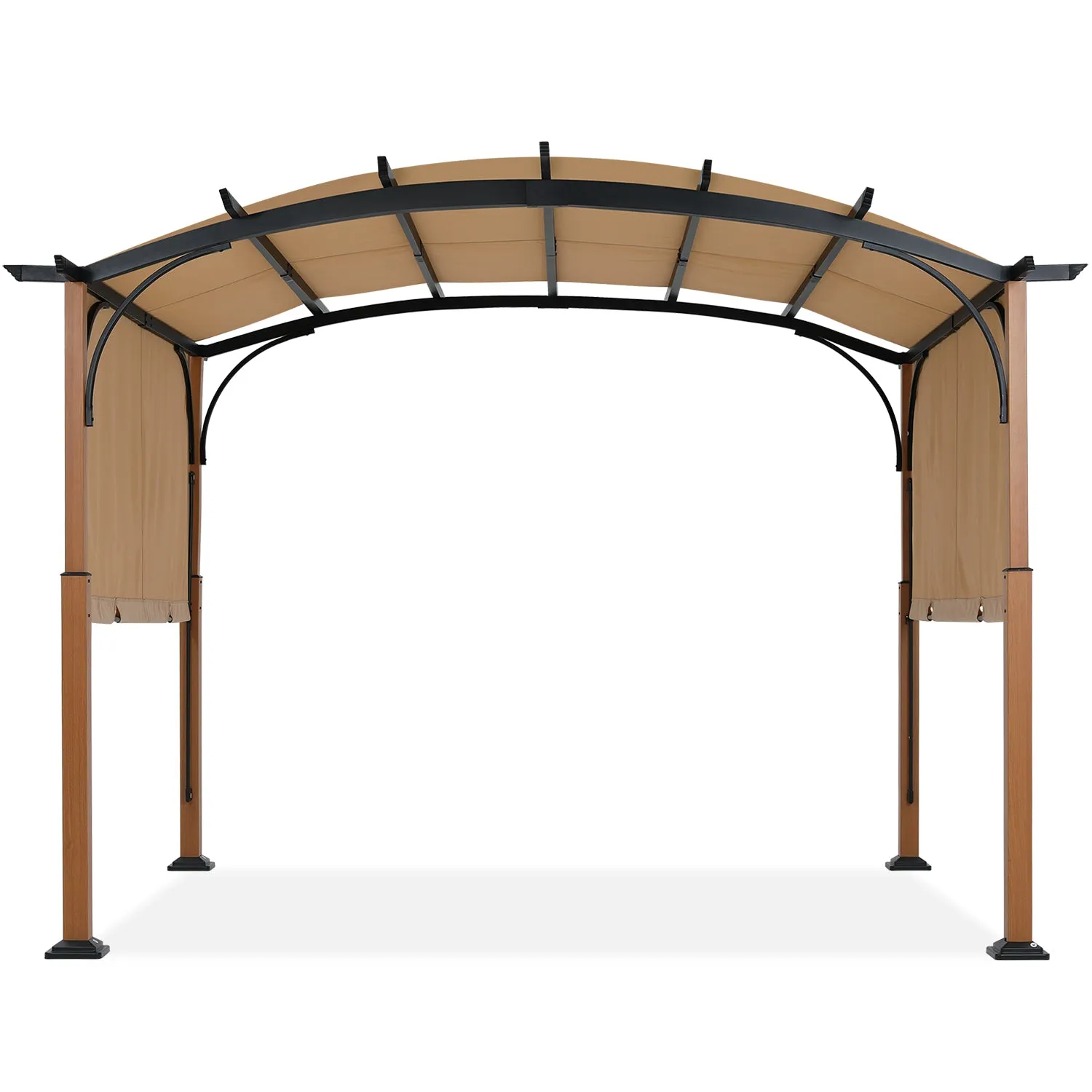 10x10/10x12 Outdoor Retractable Pergola Canopy Patio Metal Garden Gazebo