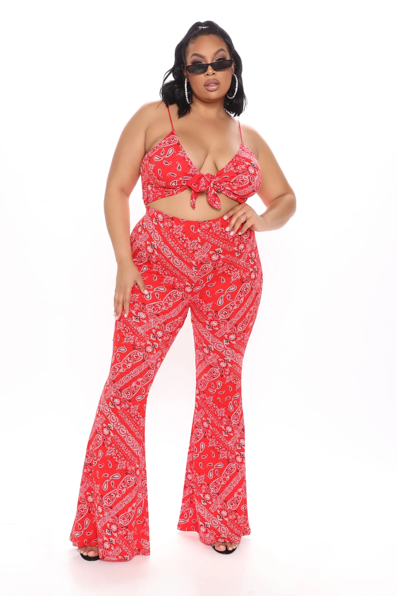 A Day In Cali Pant Set - Red