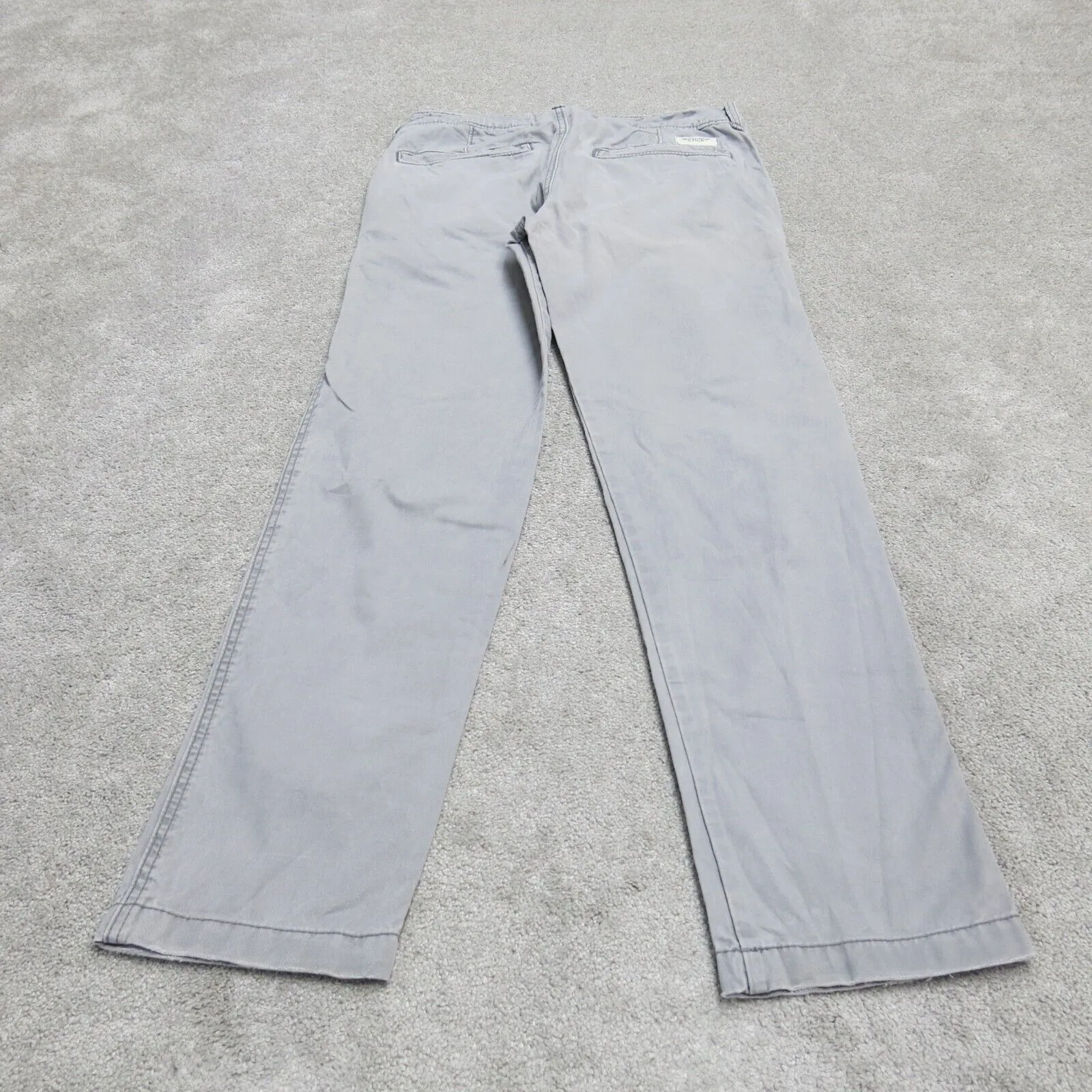 Abercrombie & Fitch Mens Straight Leg Chino Pant Low Rise Gray Size W30XL32