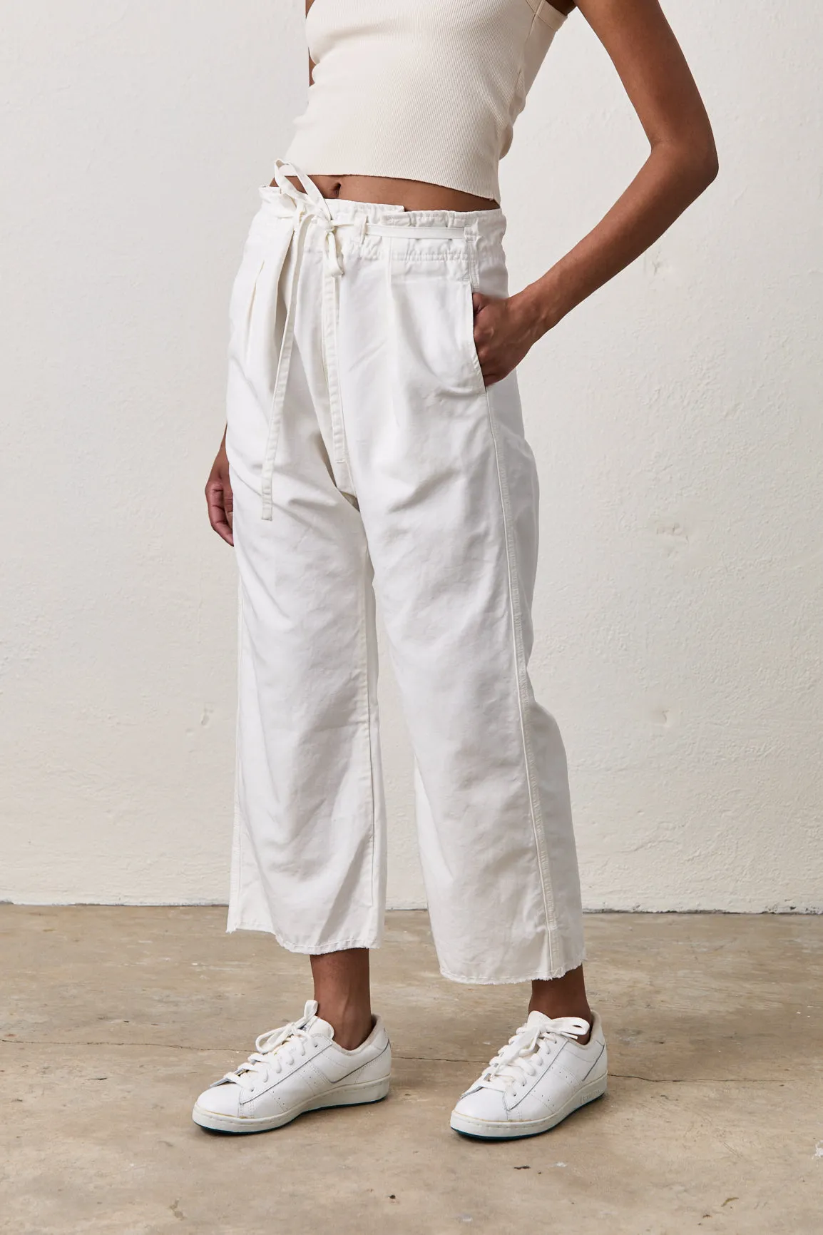 AKARI TIE WAIST PANT / SOFT WHITE