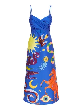 Alemais Guardian Midi Dress in Azure/Multi