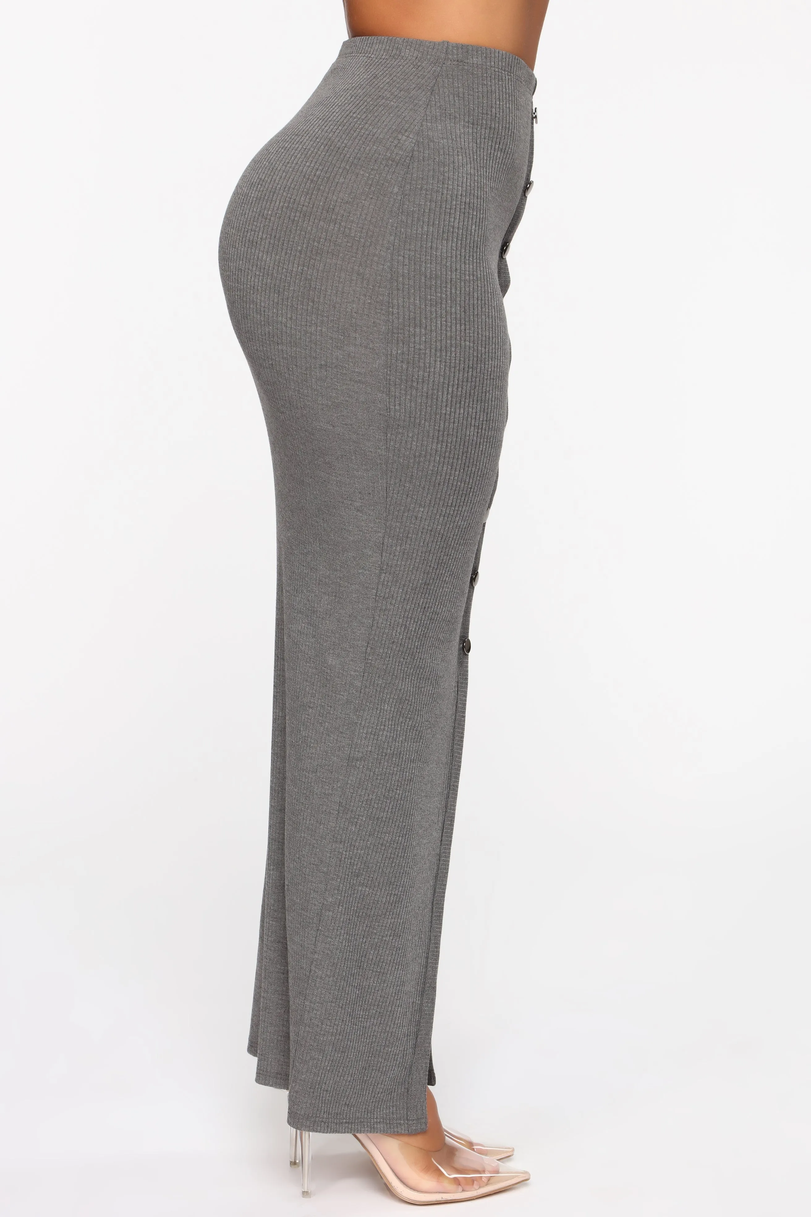 All The Way Up Maxi Skirt - Charcoal