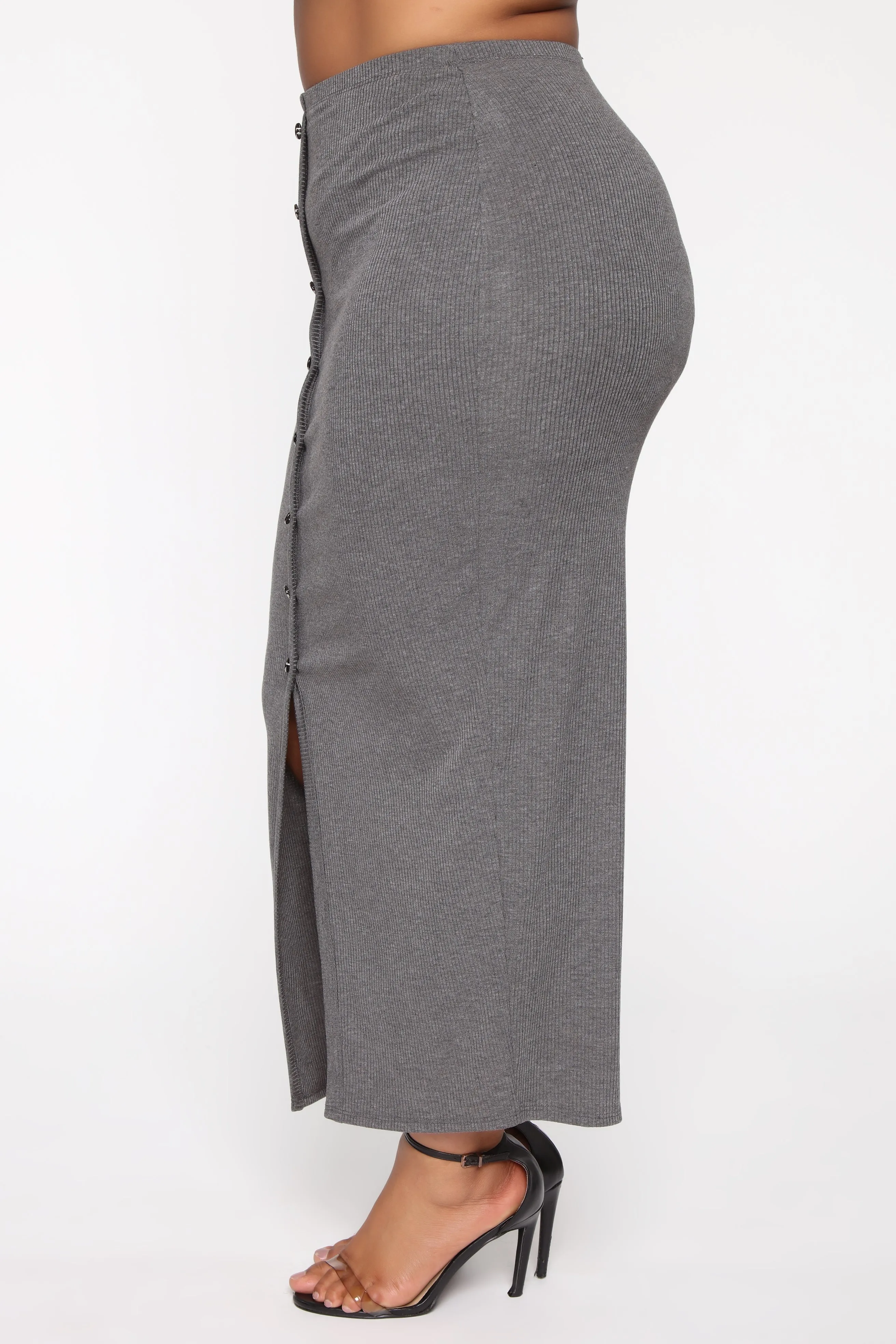 All The Way Up Maxi Skirt - Charcoal