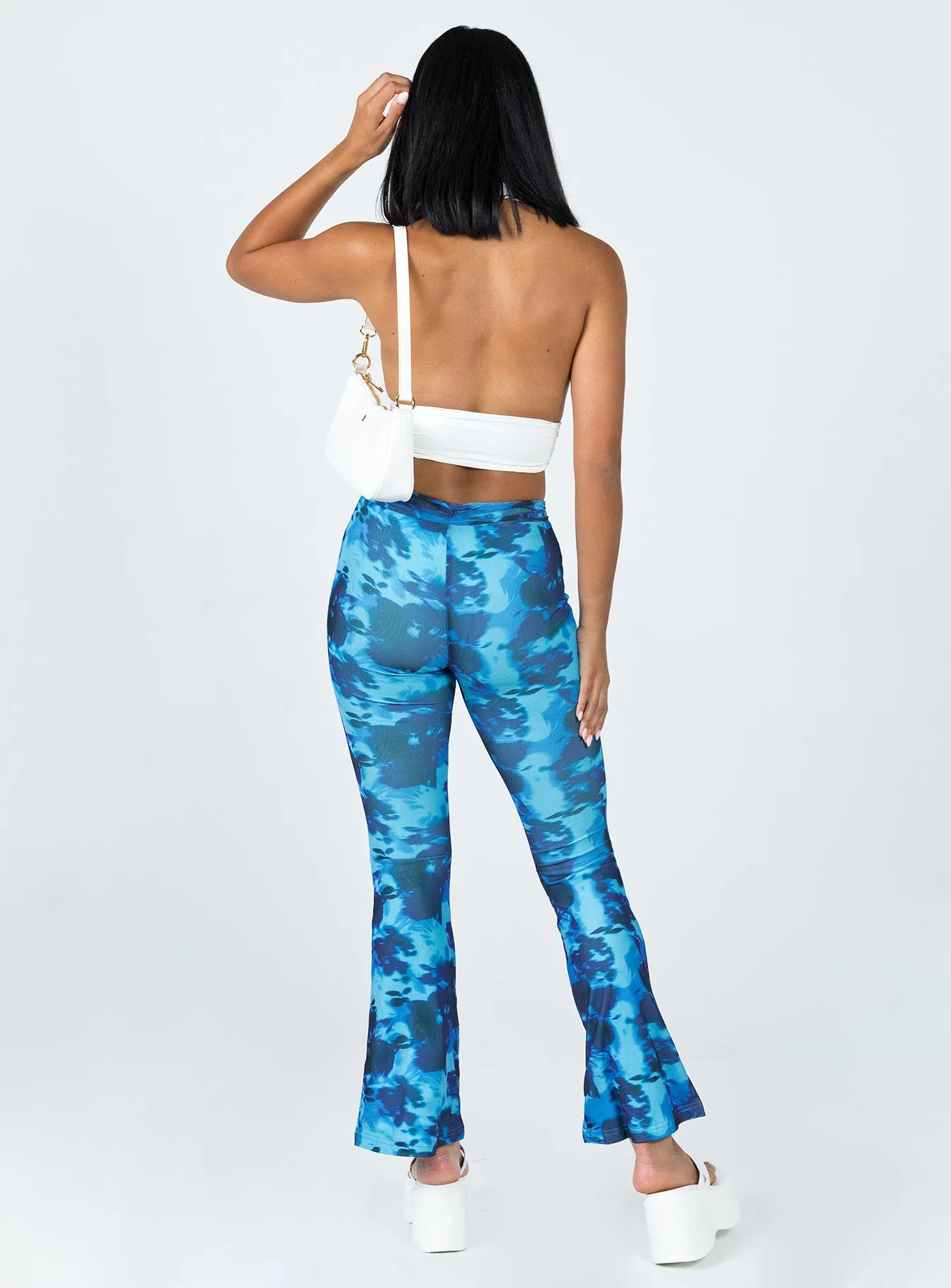 Allen Floral Flare Pants Blue