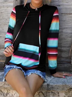 *APP EXCLUSIVE* Aztec Serape Stripe Long Sleeve Hoodie