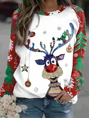 *APP EXCLUSIVE* Christmas Reindeer Raglan Pullover