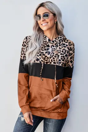 *App Exclusive* Leopard Color Block Hoodie