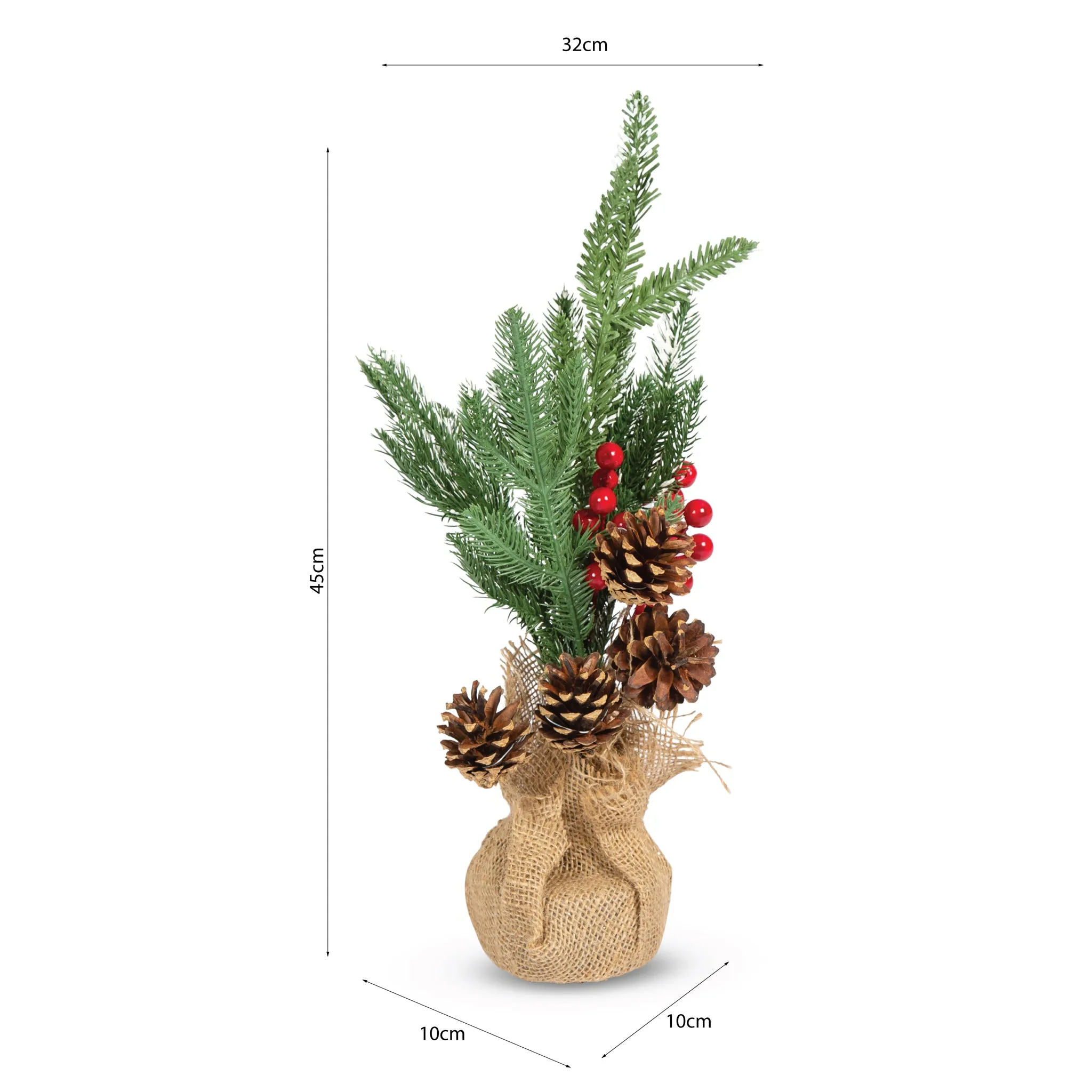 Artificial Pine Tree Christmas Bouquet Table Top Decoration - 45cm