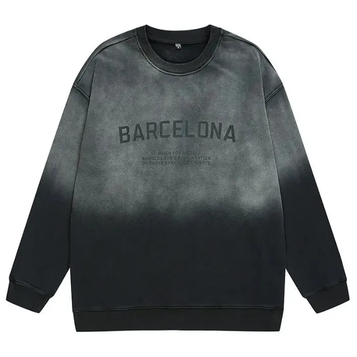 Autumn And Winter New Pure Cotton American Round Neck Sweatshirt