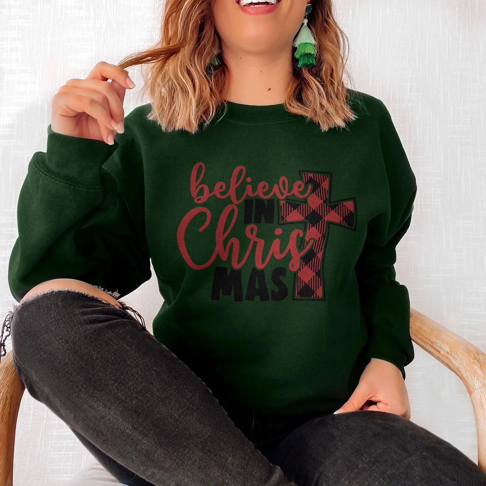 Believe in Christ Mas Sweatshirt