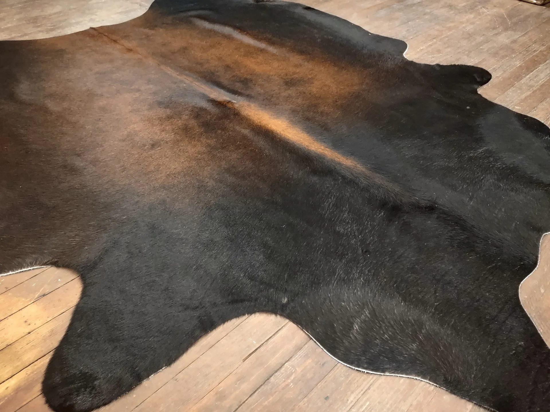 Black & Reddish Brown Cowhide Rug #2948