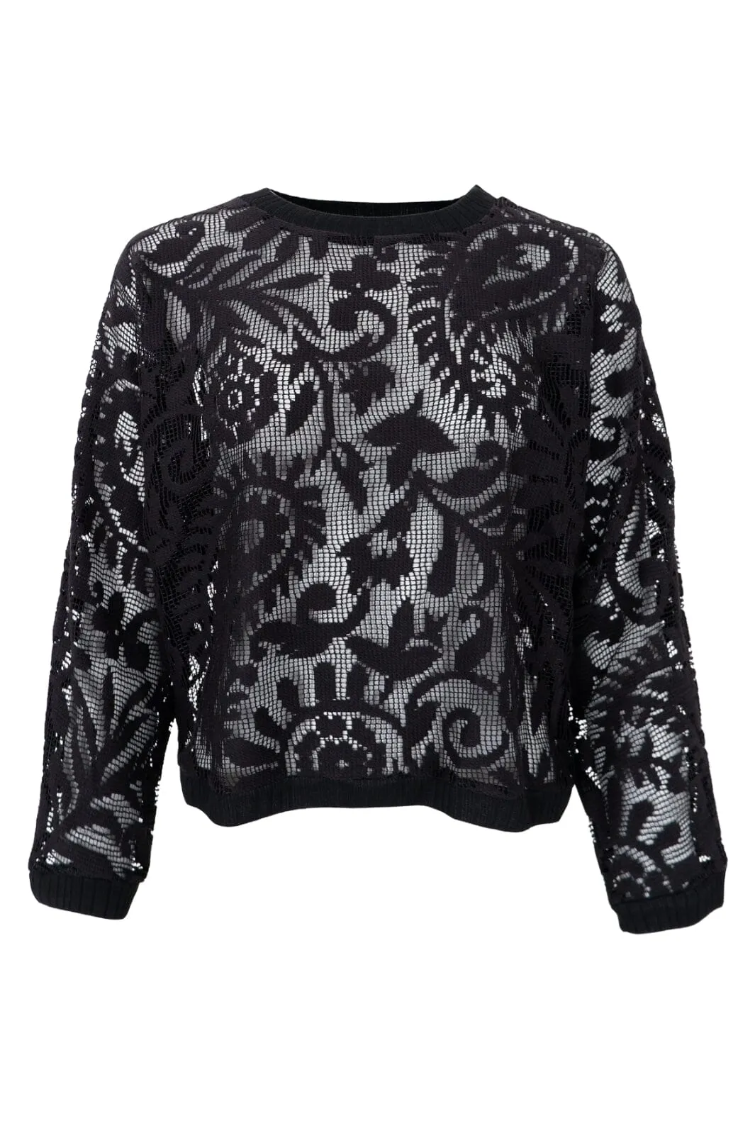 Black Colour - Bcesther Lace Sweatshirt - Black