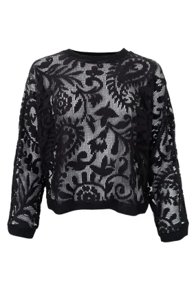 Black Colour - Bcesther Lace Sweatshirt - Black