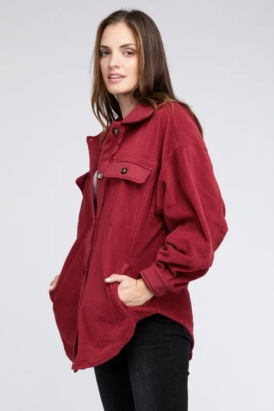 Bohemian Fleece Buttoned Down Oversized Shirt Jacket