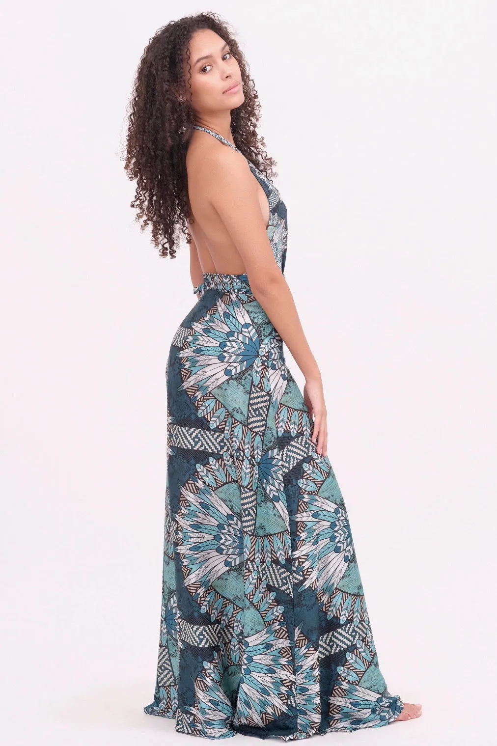 Boho Blue Maxi Length Sarong