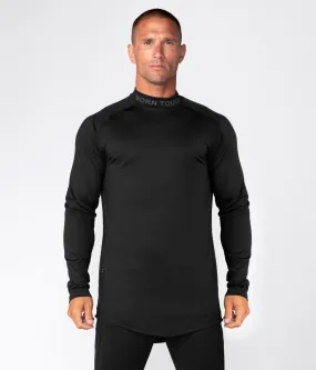 Born Tough Mock Neck Long Sleeve Base Layer Crossfit Shirt For Men Black