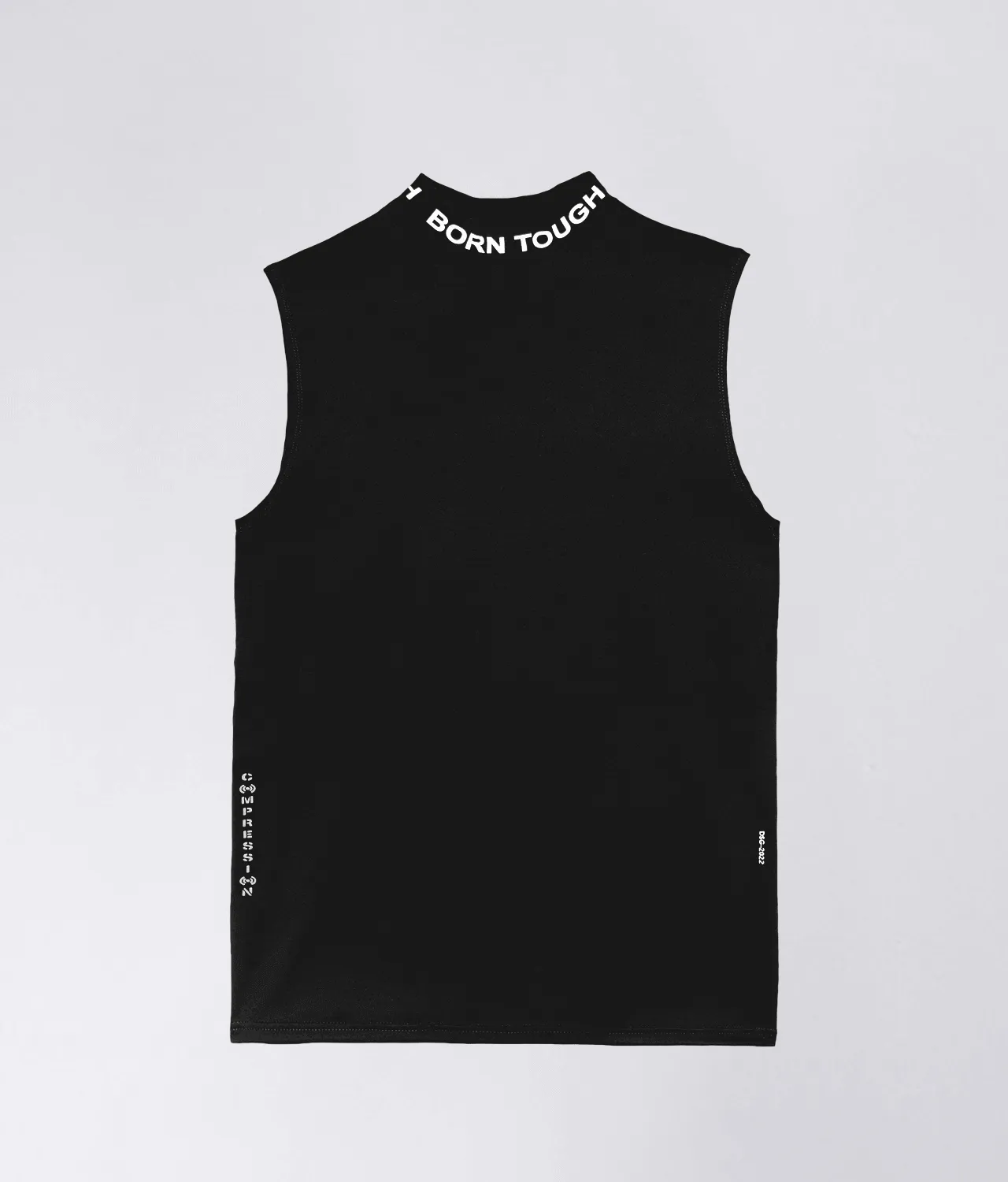 Born Tough Mock Neck Sleeveless Base Layer Crossfit Shirt For Men Black