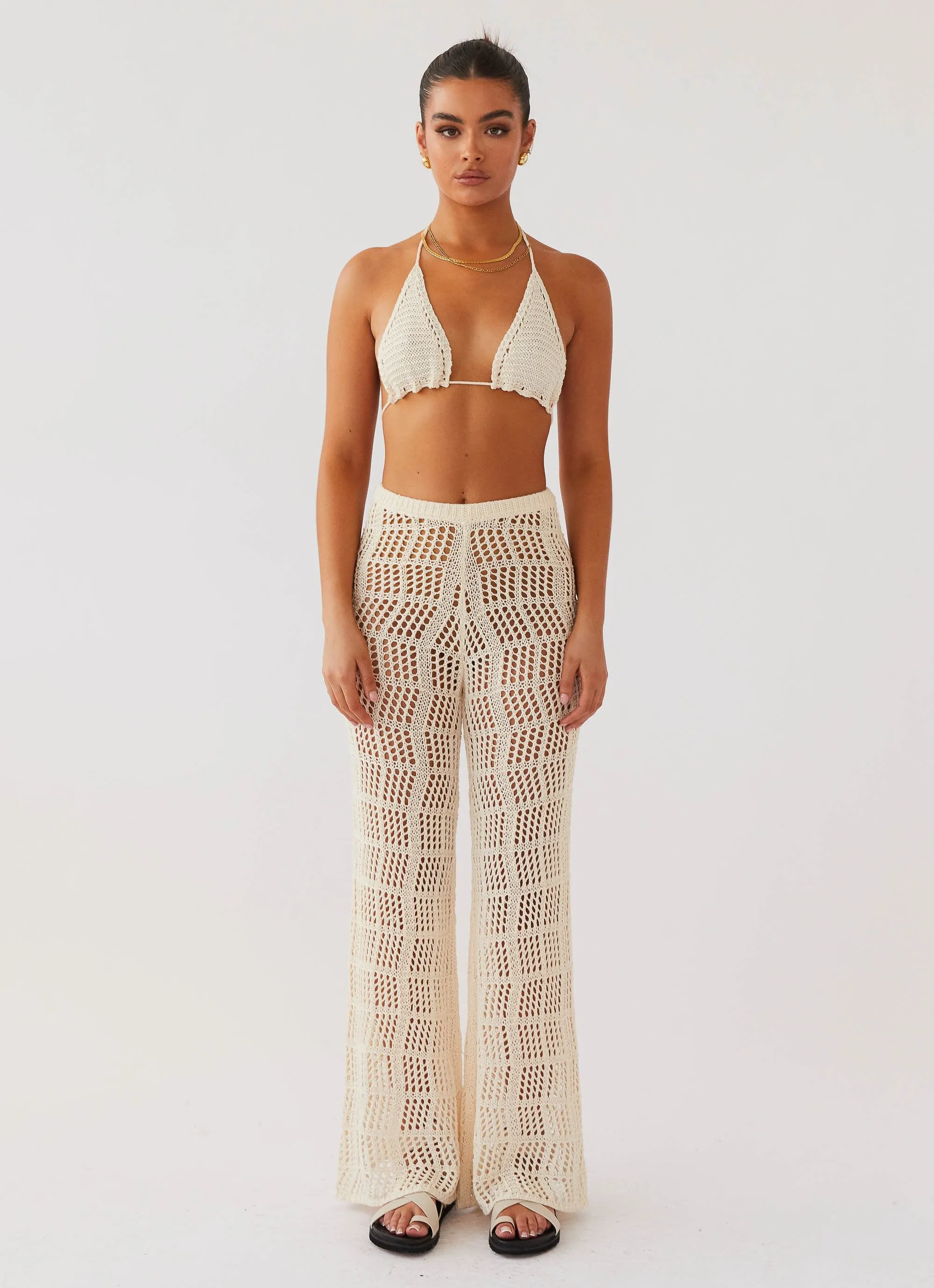 Cabo Paradise Crochet Pants - Natural