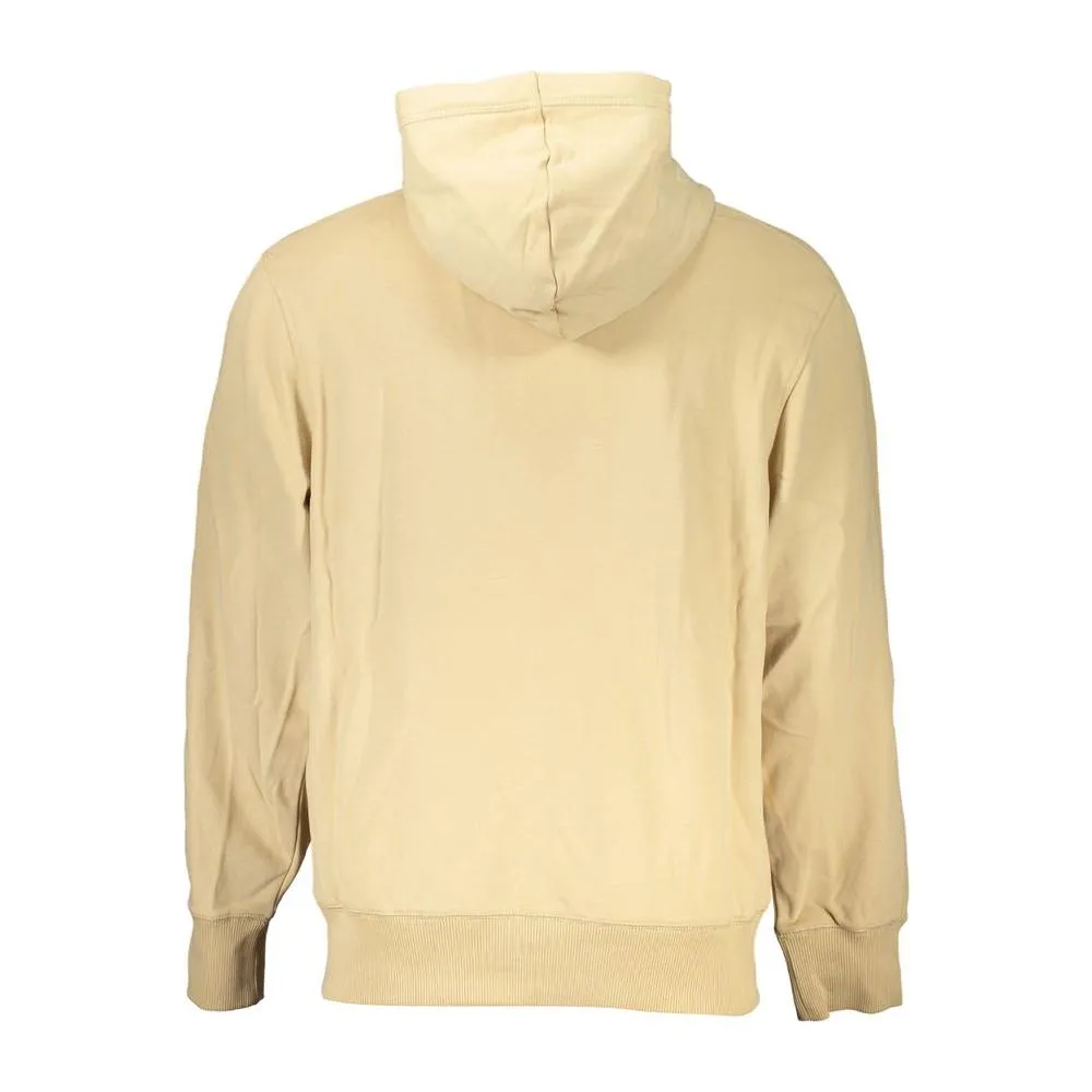 Calvin Klein Elegant Beige Zip Hooded Sweatshirt