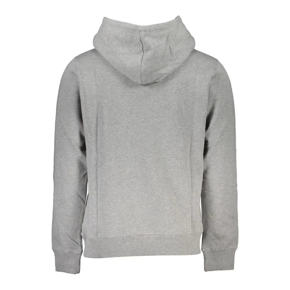 Calvin Klein Elegant Gray Long Sleeve Hooded Sweatshirt