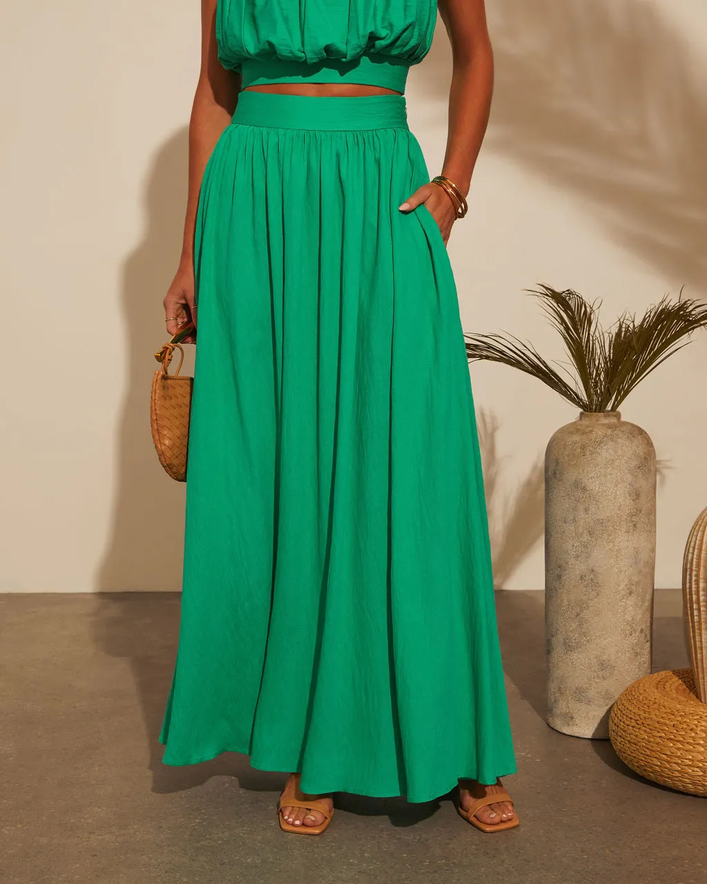 Camille Fitted Waist Maxi Skirt