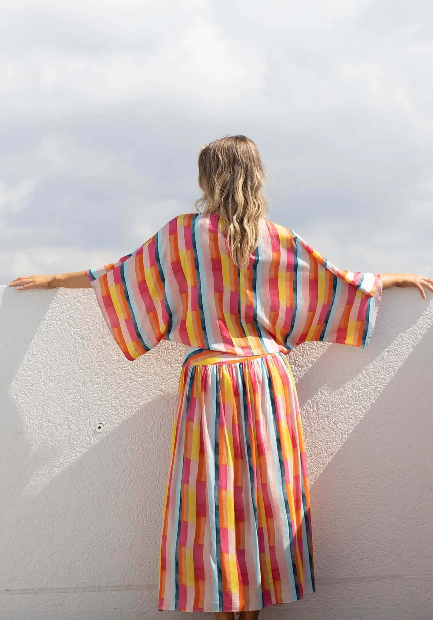 Casino Pink Stripe Maxi Skirt