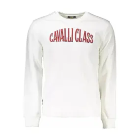 Cavalli Class White Cotton Men Sweater