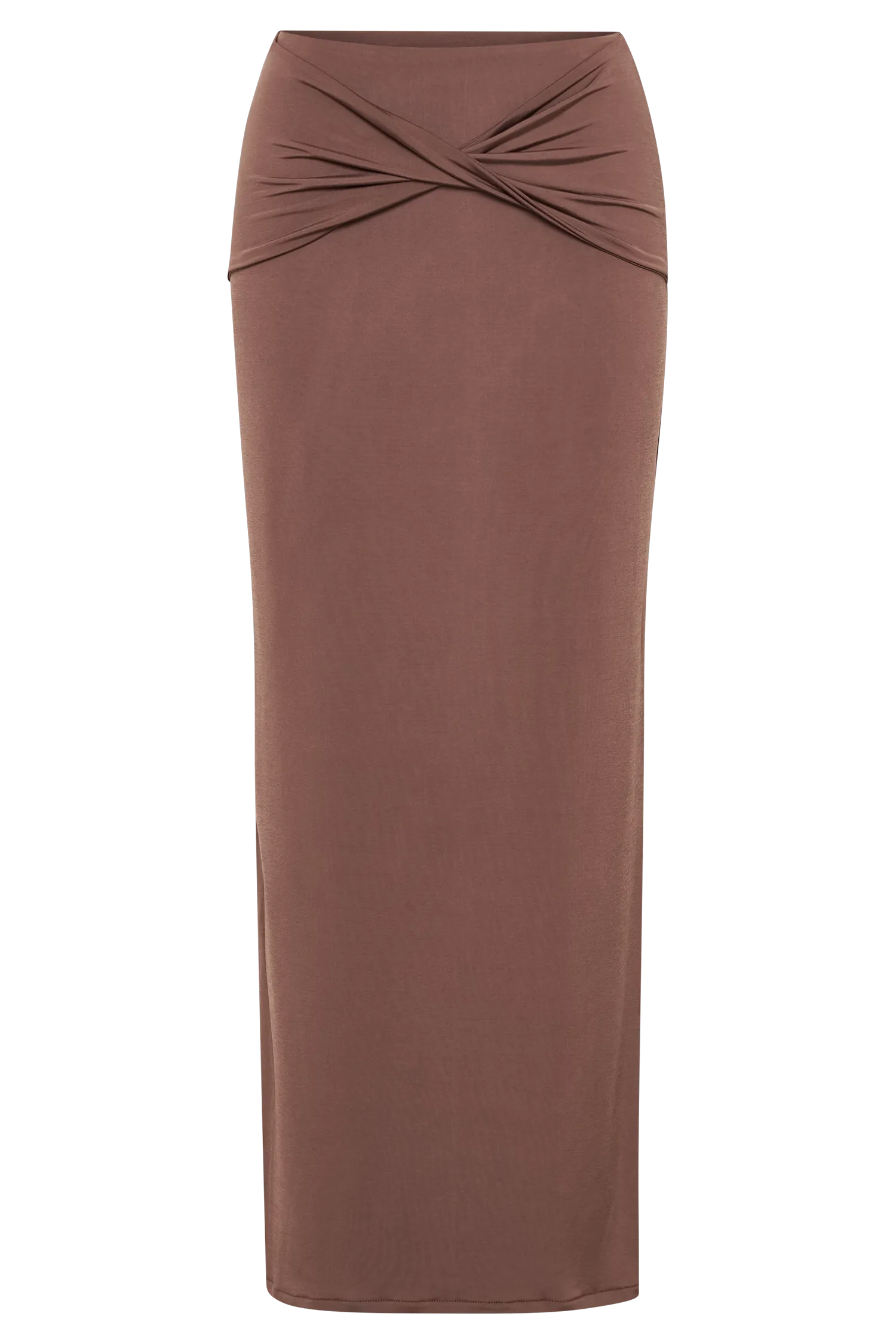 Ceri Maxi Twist Skirt - Mocha