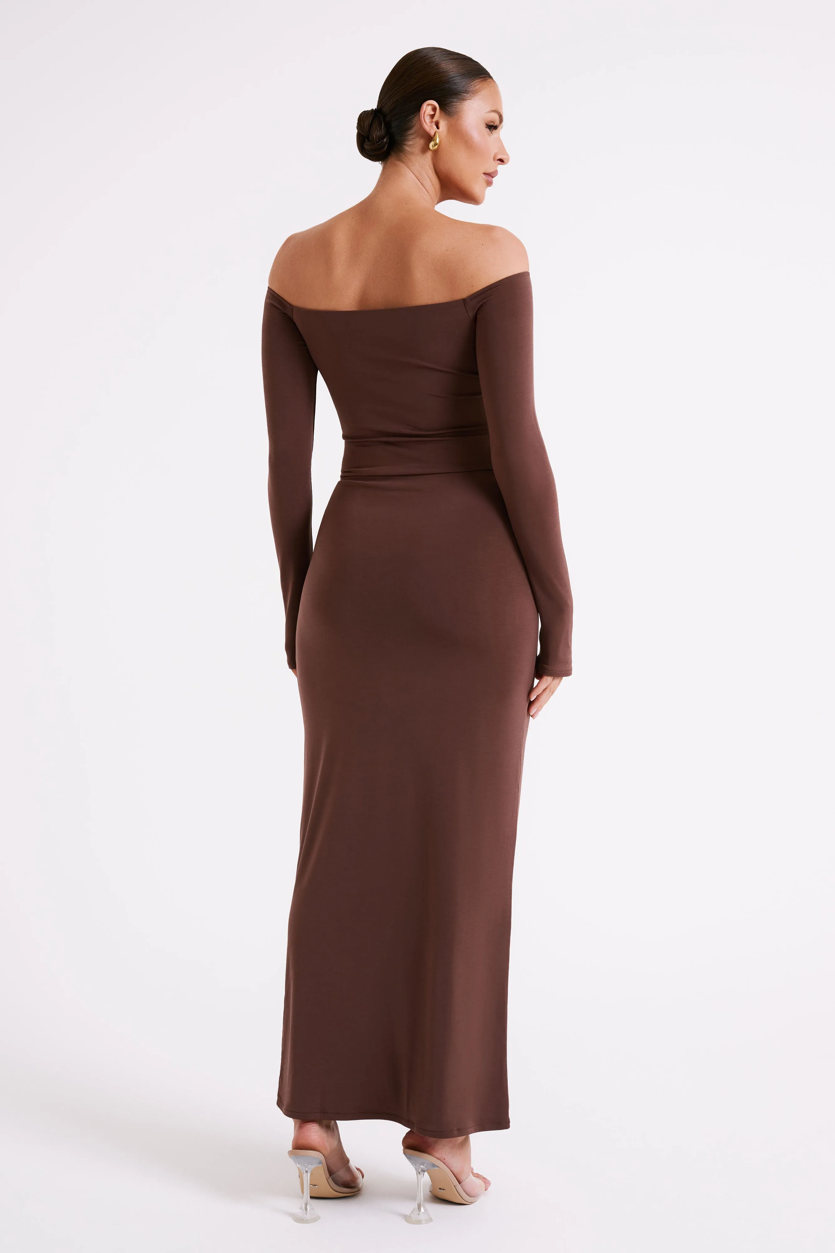 Ceri Maxi Twist Skirt - Mocha