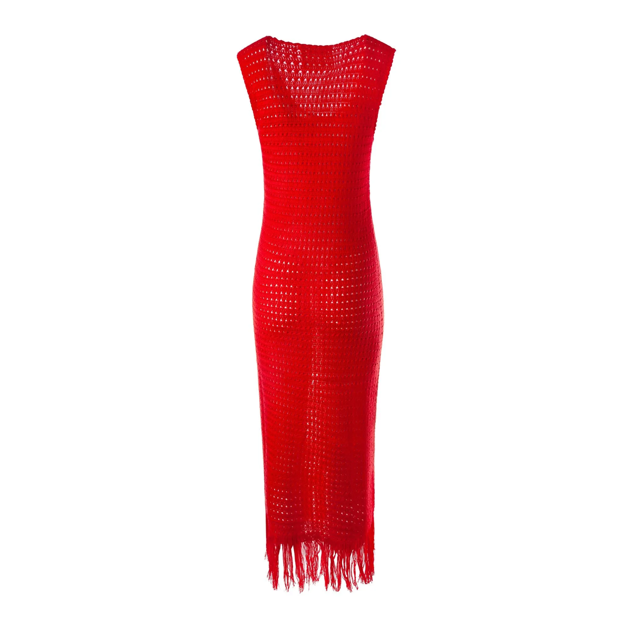 Cerise Hand Crochet Dress