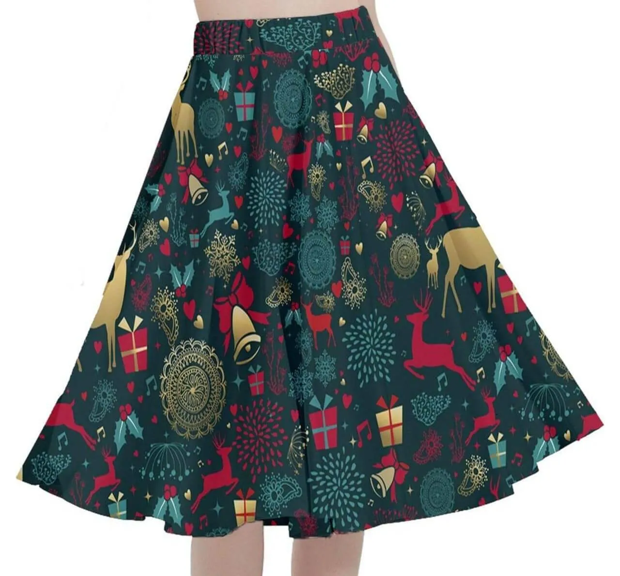 Christmas Reindeer Full Circle Skirt