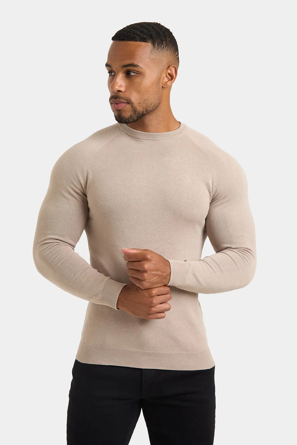 Cotton Crew Neck in Neutral