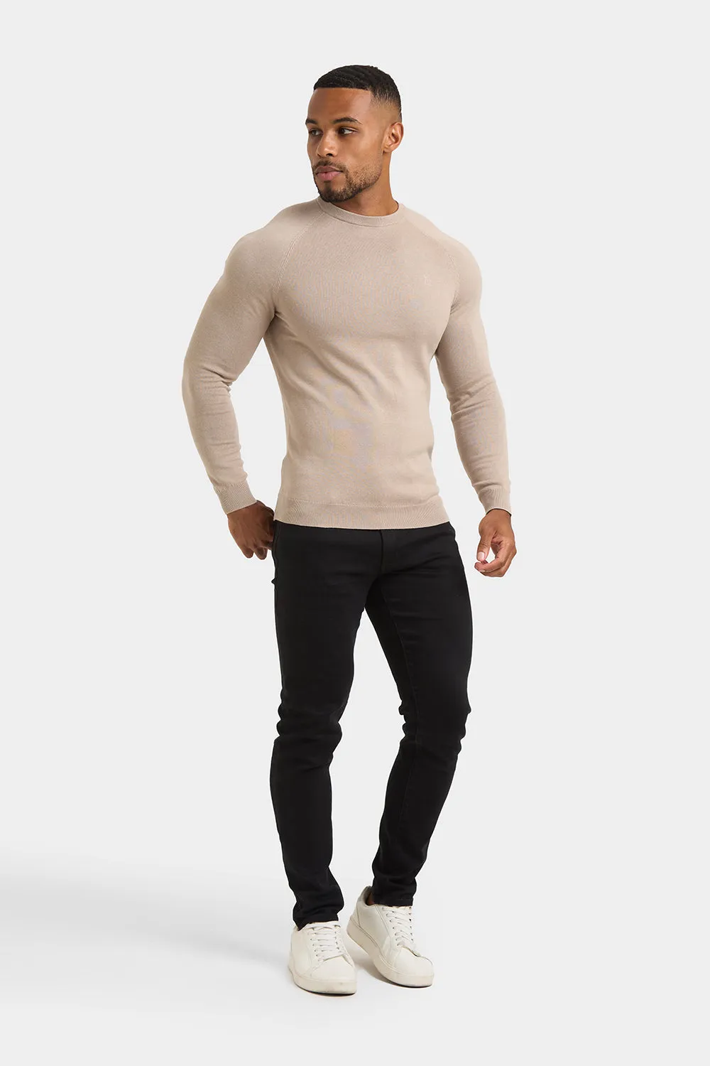 Cotton Crew Neck in Neutral