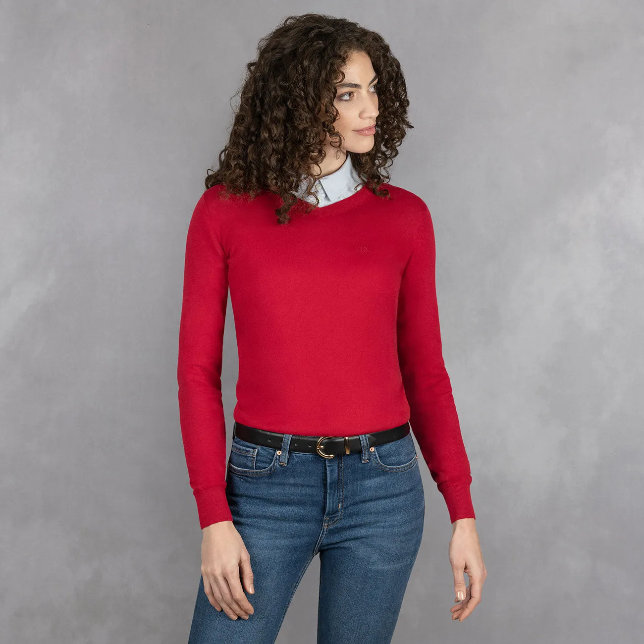 Cotton Pullover V-Neck Women