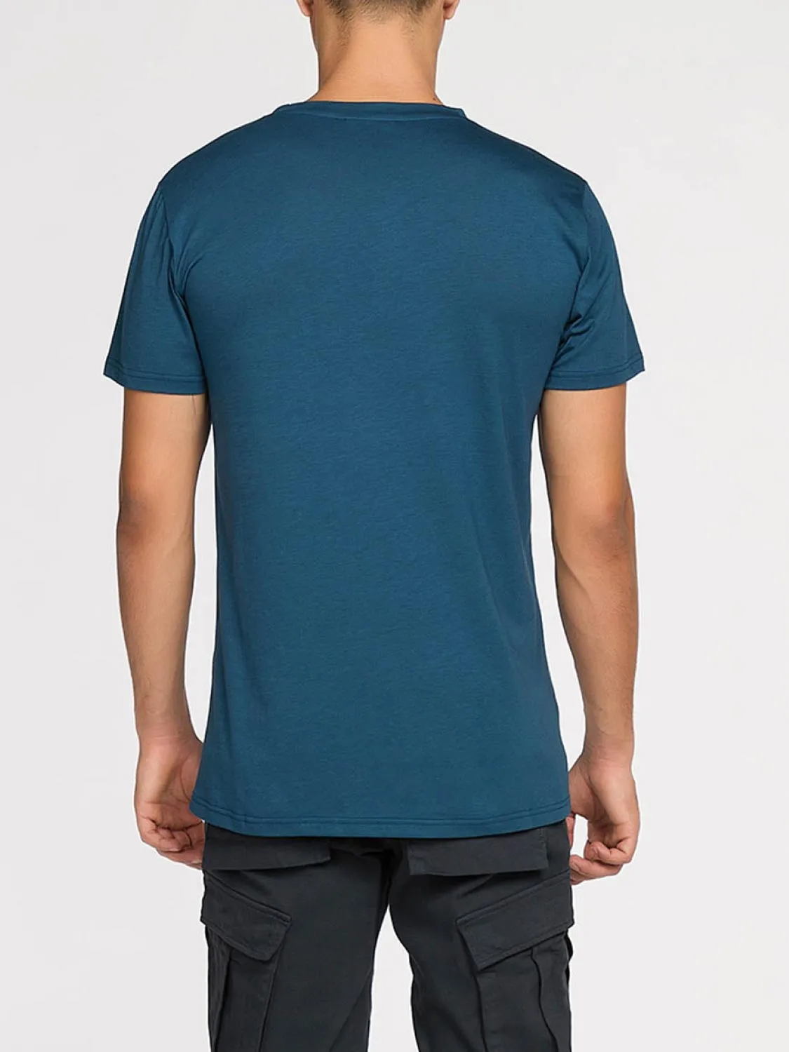 Crew Neck Modal-Blend Pocket T-shirt Blueberry