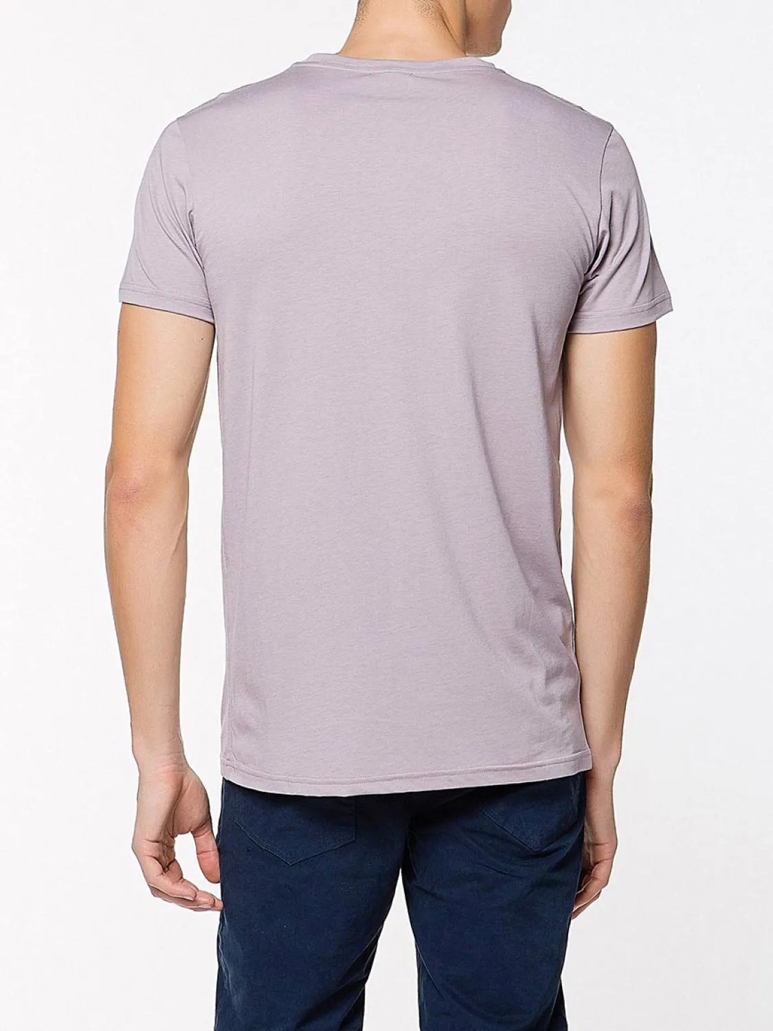 Crew Neck Modal-Blend Pocket T-shirt Light Lavender