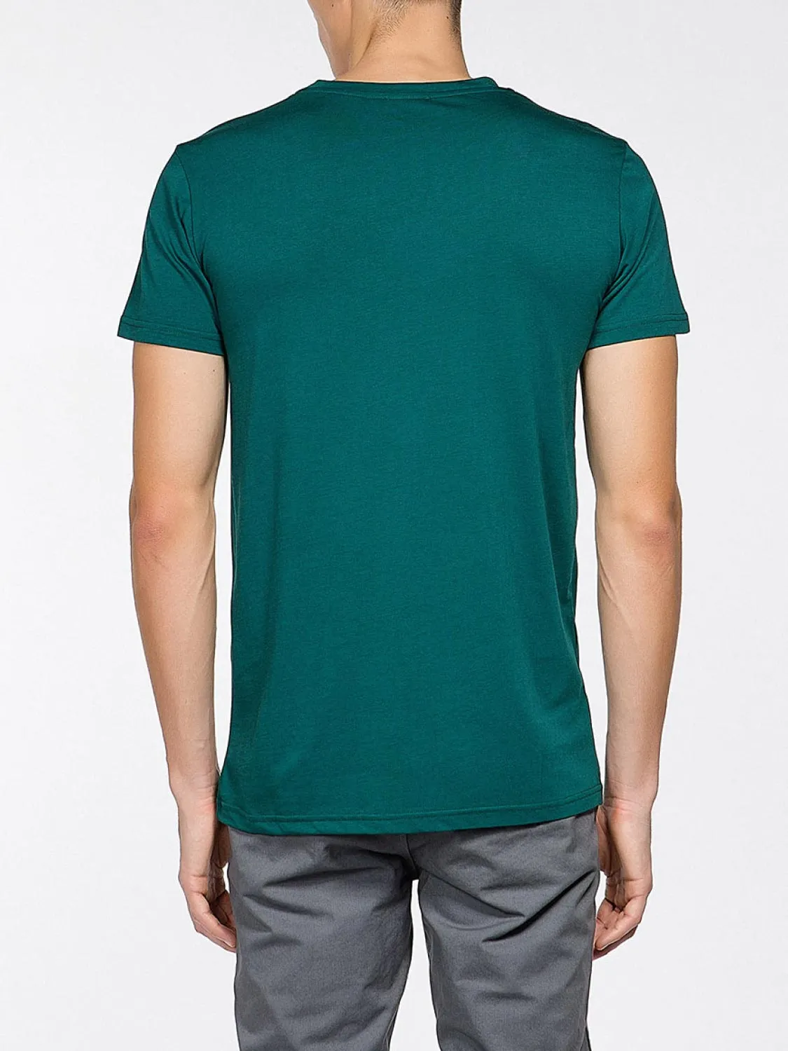 Crew Neck Modal-Blend Pocket T-shirt Myrtle Green