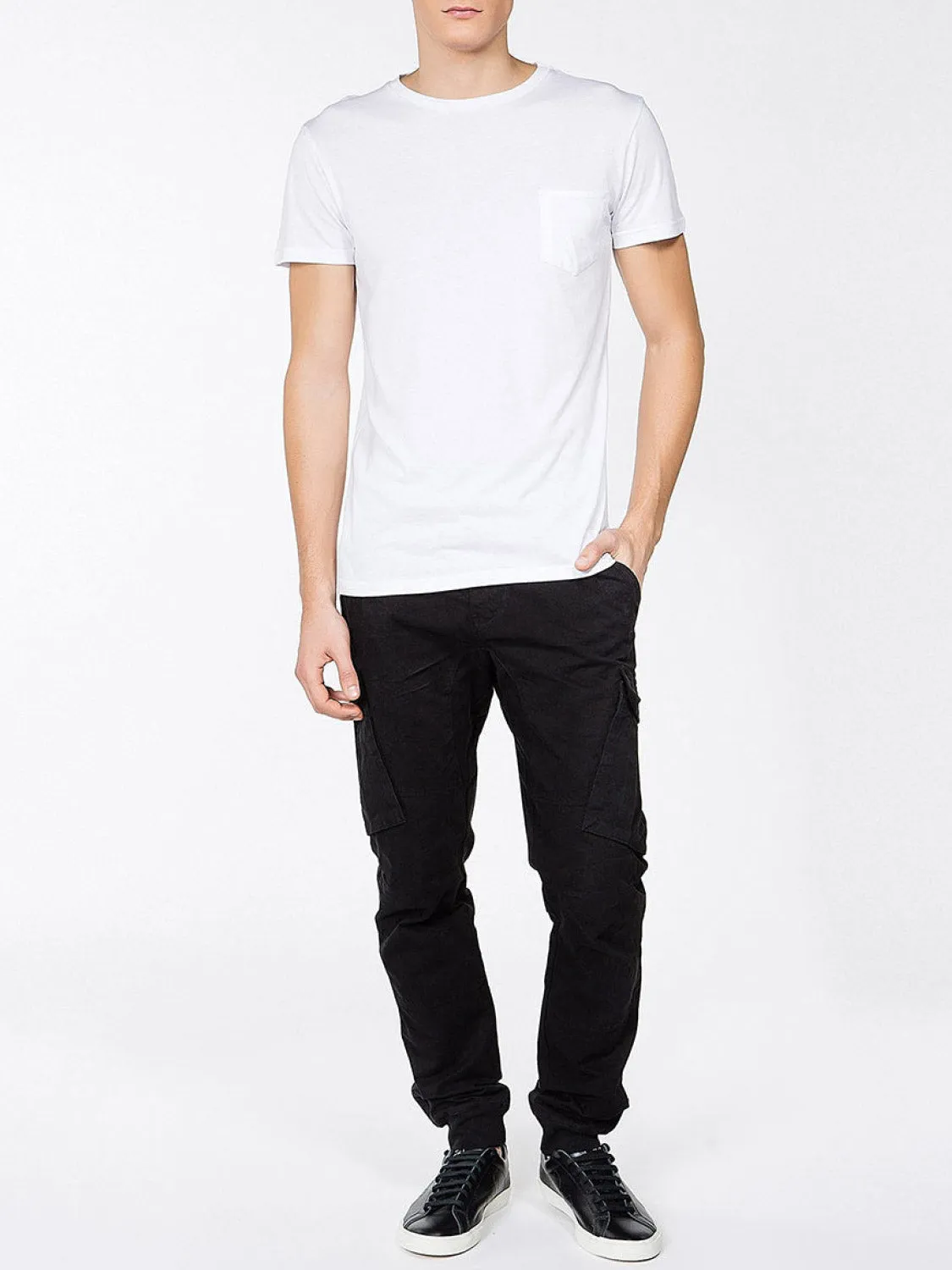 Crew Neck Modal-Blend Pocket T-shirt White