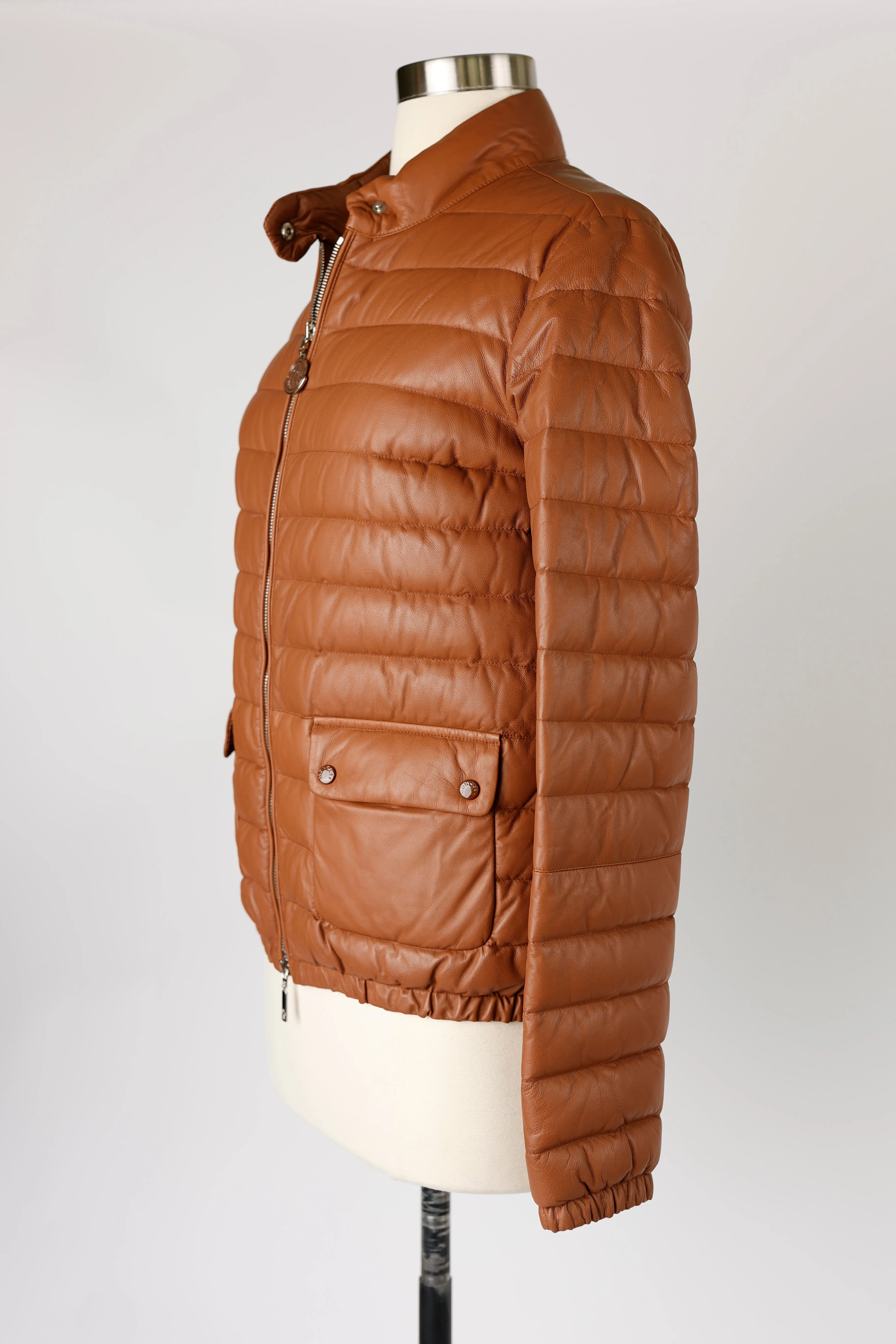 Delfi Leather Puffer Jacket