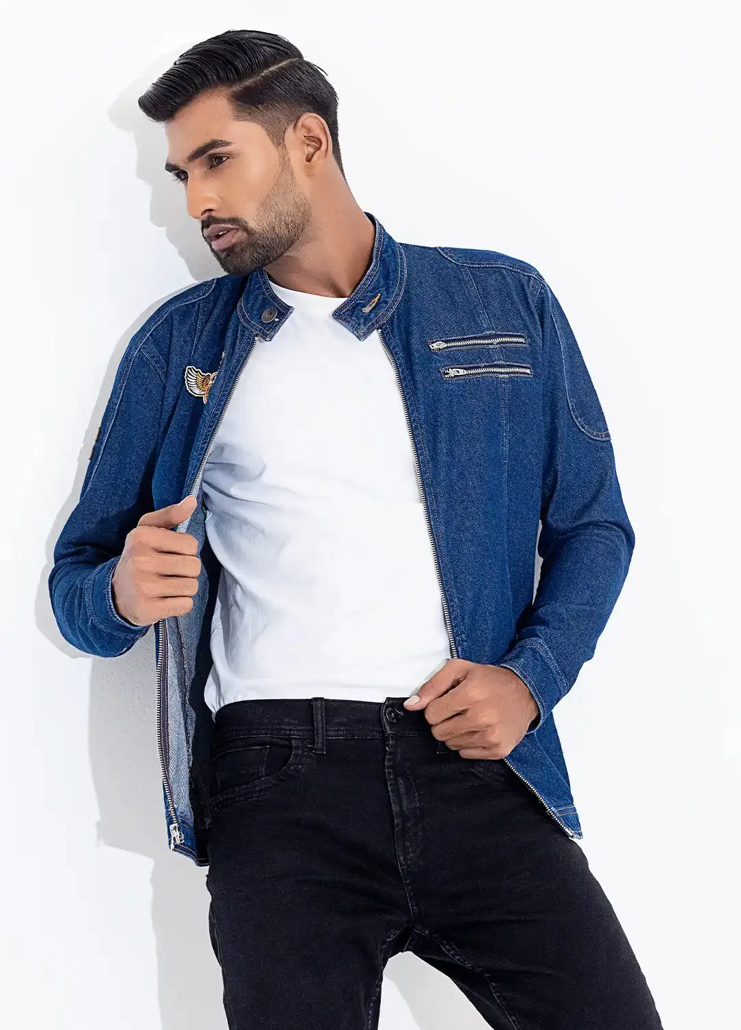 Denim Biker Jacket