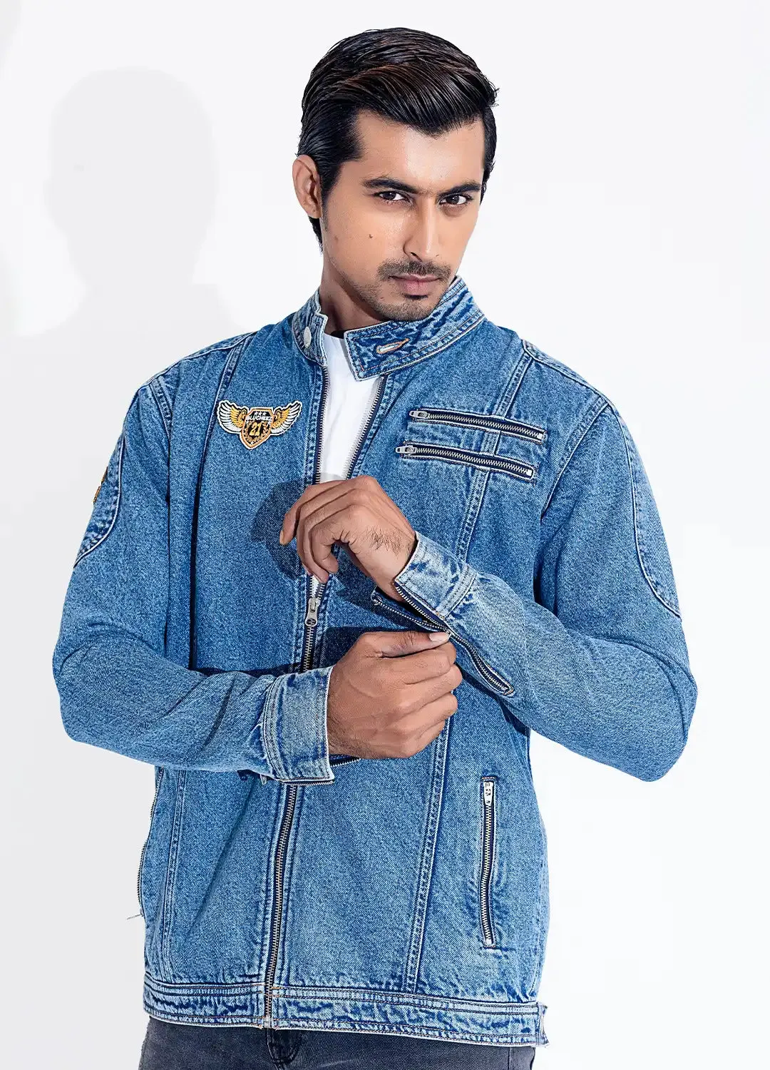 Denim Biker Jacket