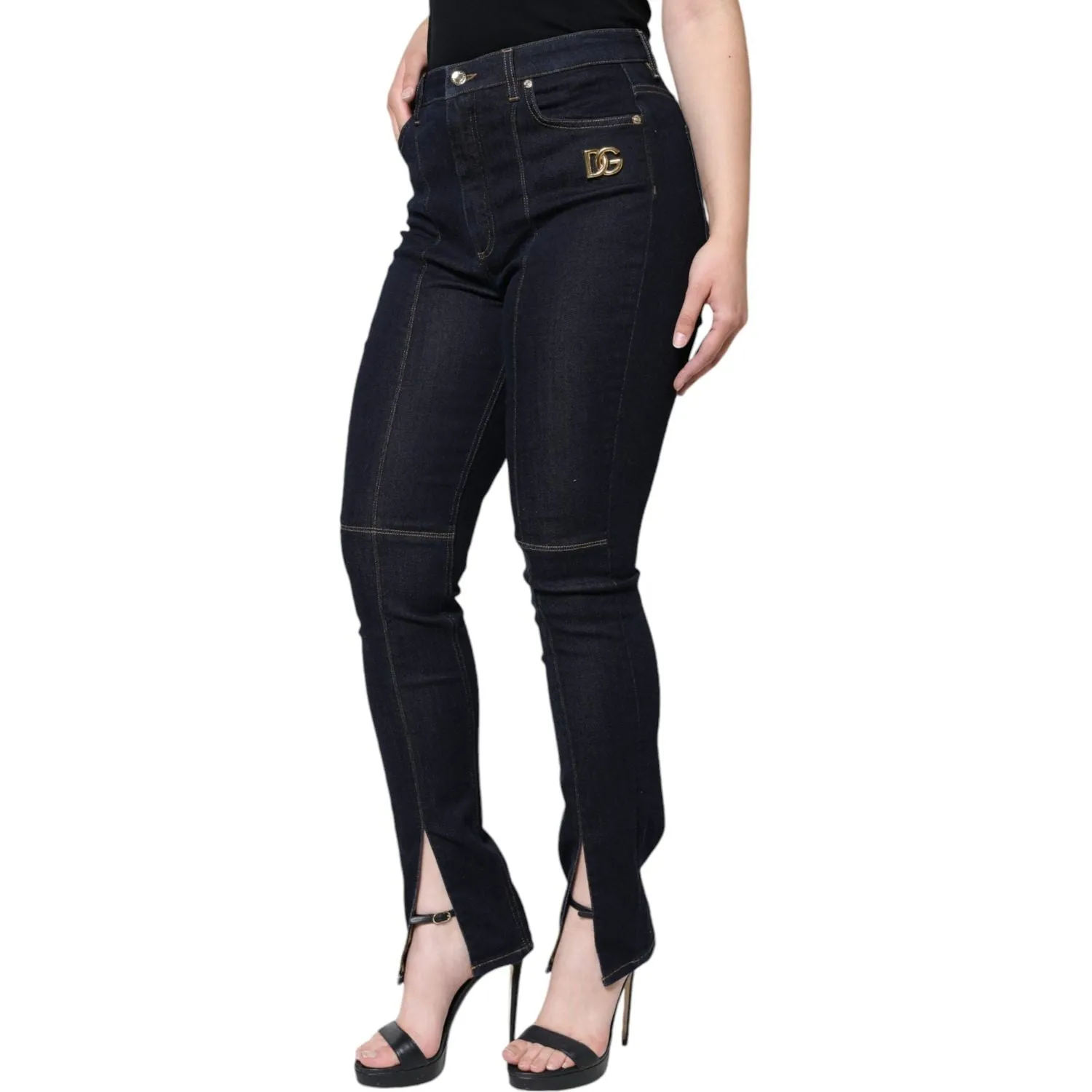 Dolce & Gabbana Black Cotton Blend Skinny Denim Jeans