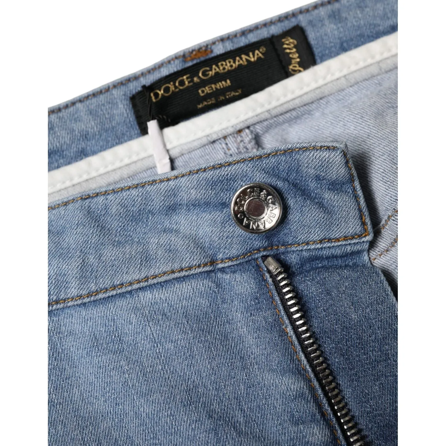 Dolce & Gabbana Blue Pretty Slim Fit Cotton Denim Jeans