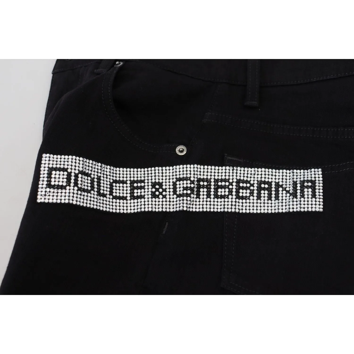 Dolce & Gabbana Chic High Waist Slim Fit Black Jeans