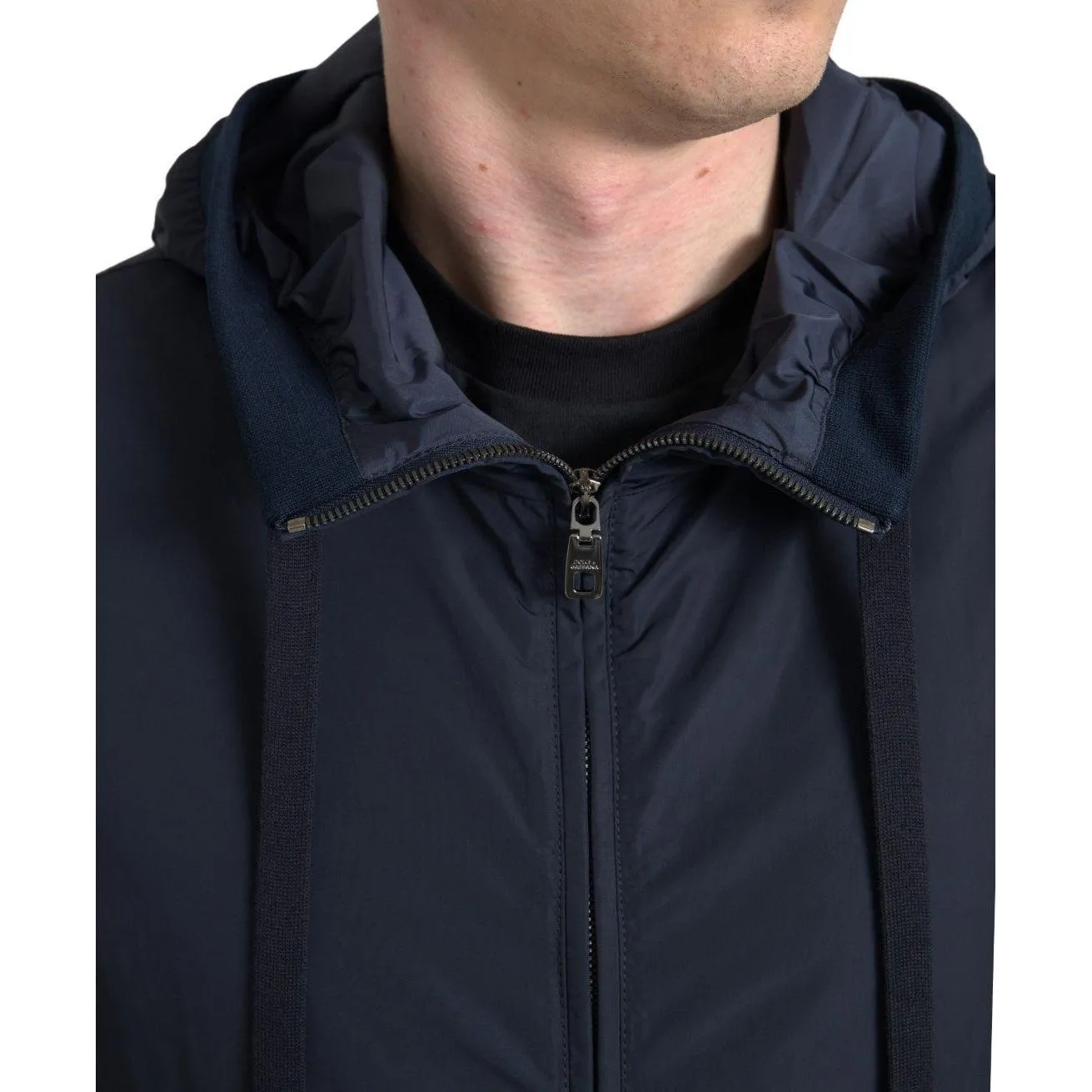 Dolce & Gabbana Elegant Blue Hooded Sweatshirt with Zip Closure