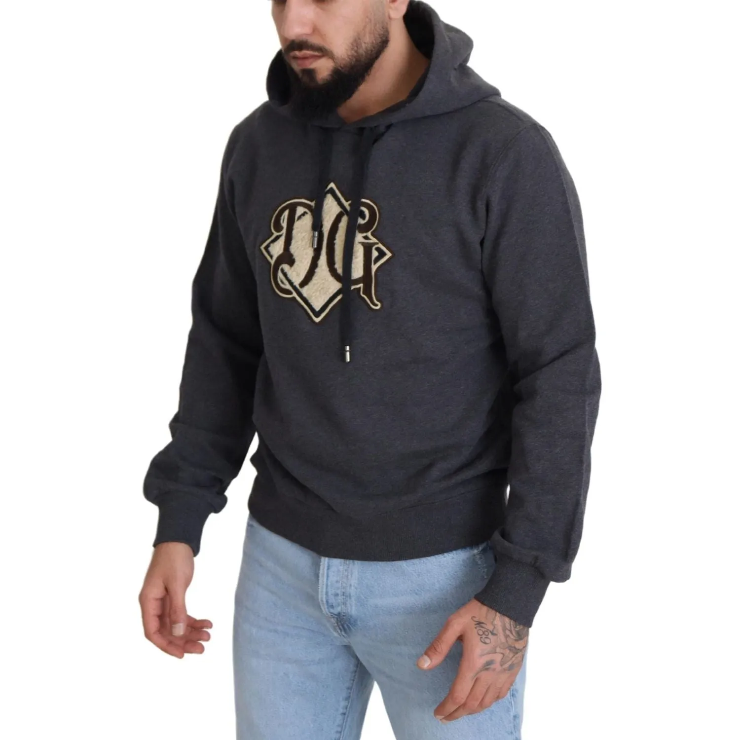 Dolce & Gabbana Elegant Grey Cotton Hooded Sweatshirt