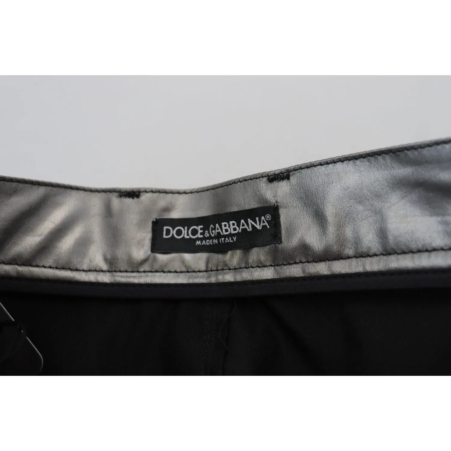 Dolce & Gabbana Elegant High Waist Skinny Pants in Silver