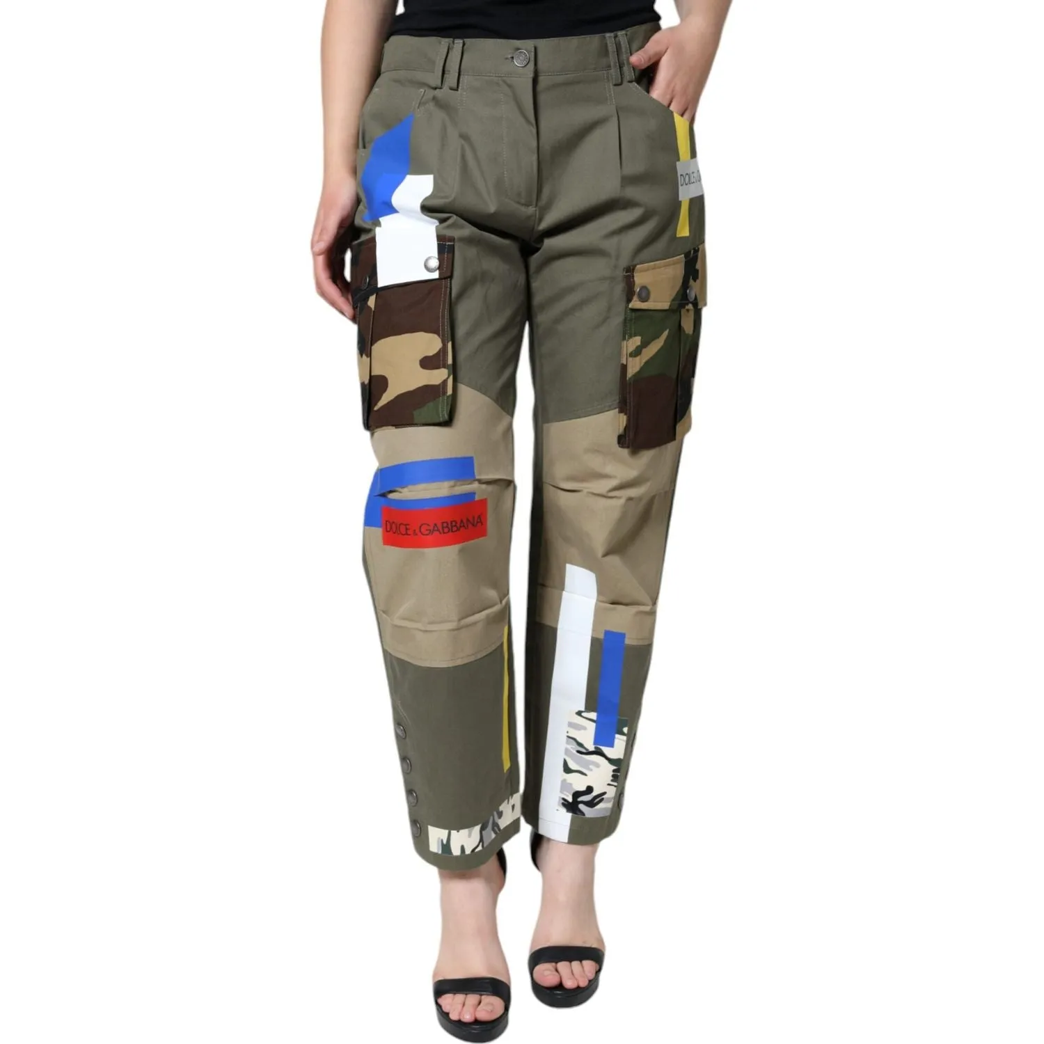 Dolce & Gabbana Green Military Cotton Cargo Pants